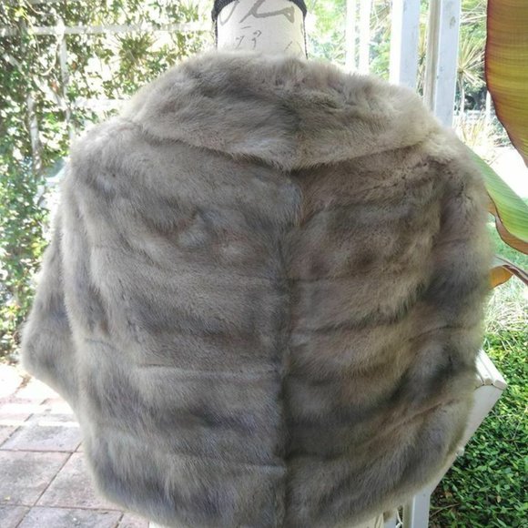 Light Gray Fox / Mink Fur Shaw Furriers Vintage - Picture 3 of 7